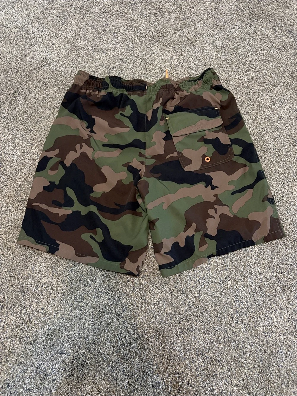 Boys wonder nation Camo Swim Trunks w/Orange Drawstring Size Large Husky 10/12